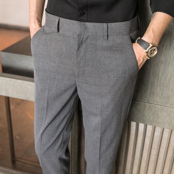 straight trousers 2021 spring and summer business casual comfortable men's three-color small pleated nine-point pants, Black
straight trousers 2021 spring and summer business casual comfortable men's three-color small pleated nine-point pants, Black