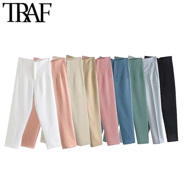 women chic fashion with seam detail office wear pants vintage high waist zipper fly female ankle trousers mujer 210507, Black;white
women chic fashion with seam detail office wear pants vintage high waist zipper fly female ankle trousers mujer 210507, Black;white