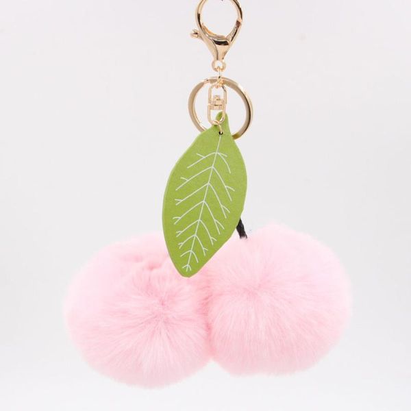 keychains cute cherry artificial fur ball keychain keyring pompom leaf handbag pendant car key chian ring holder, Silver
keychains cute cherry artificial fur ball keychain keyring pompom leaf handbag pendant car key chian ring holder, Silver