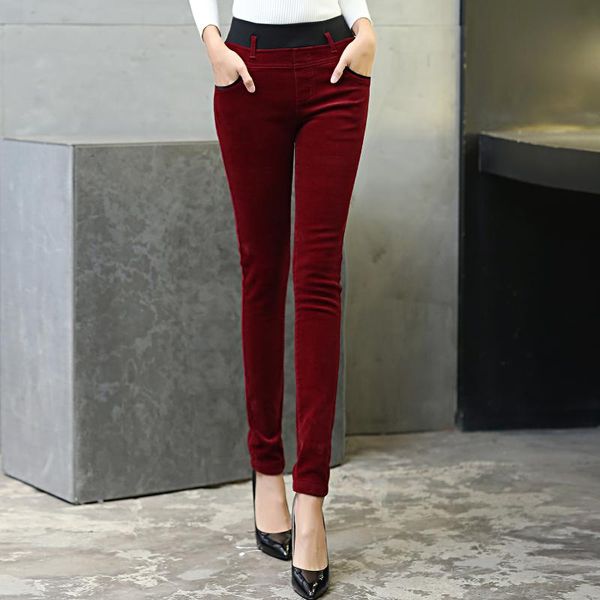 women's pants & capris winter corduroy pencil thick velvet elastic casual waist women trousers, Black;white
women's pants & capris winter corduroy pencil thick velvet elastic casual waist women trousers, Black;white