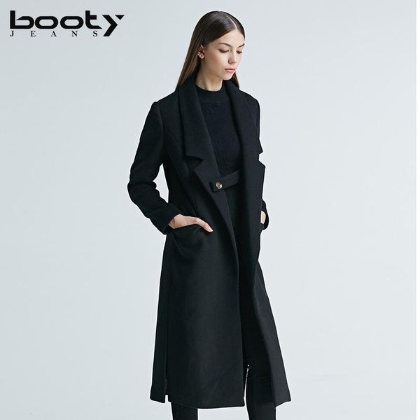 women's wool & blends 2021 autumn european and american women's pure color simple temperament button woolen coat women long, Black
women's wool & blends 2021 autumn european and american women's pure color simple temperament button woolen coat women long, Black