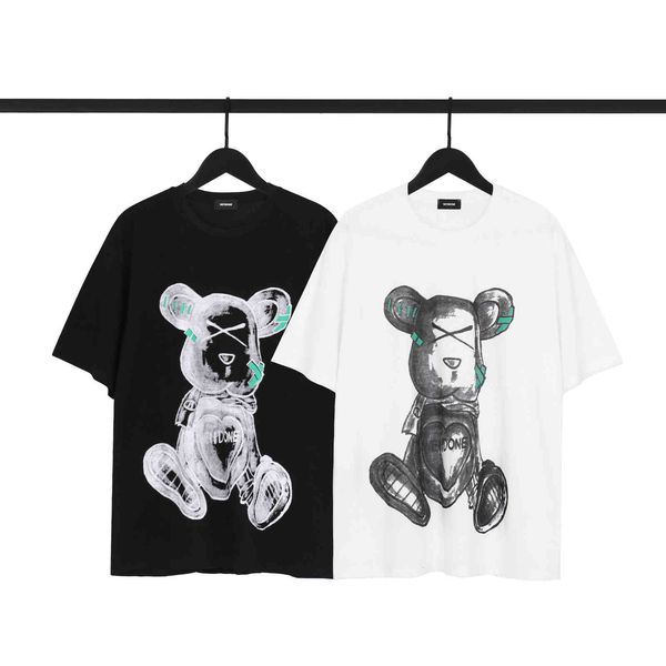t shirt we11dong spray violent bear print casual wear short sleeve summer men and women couple sleeved t, White
t shirt we11dong spray violent bear print casual wear short sleeve summer men and women couple sleeved t, White