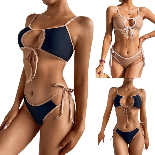 women's swimwear 2021 fashion trend women split swimsuit set solid color backless low cut bikini lace-up panties bathing outfits for su, White;black
women's swimwear 2021 fashion trend women split swimsuit set solid color backless low cut bikini lace-up panties bathing outfits for su, White;black