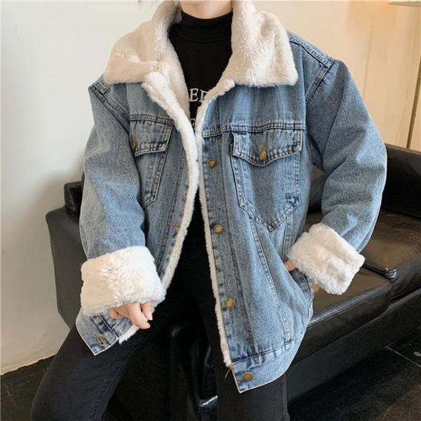 women's jackets winter loose denim jacket women oversized plus velvet padded casual thick warm jean coats bomber windbreaker, Black;brown
women's jackets winter loose denim jacket women oversized plus velvet padded casual thick warm jean coats bomber windbreaker, Black;brown