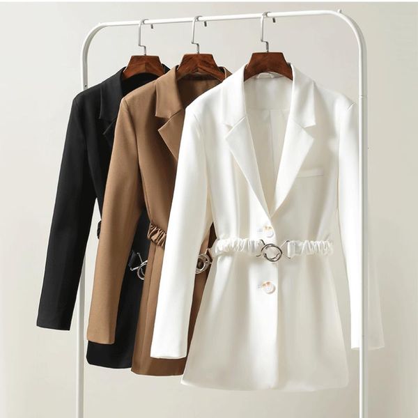 women's suits & blazers women khaki blazer coat vintage notched collar pocket 2022 fashion female casual chic jackets, White;black
women's suits & blazers women khaki blazer coat vintage notched collar pocket 2022 fashion female casual chic jackets, White;black