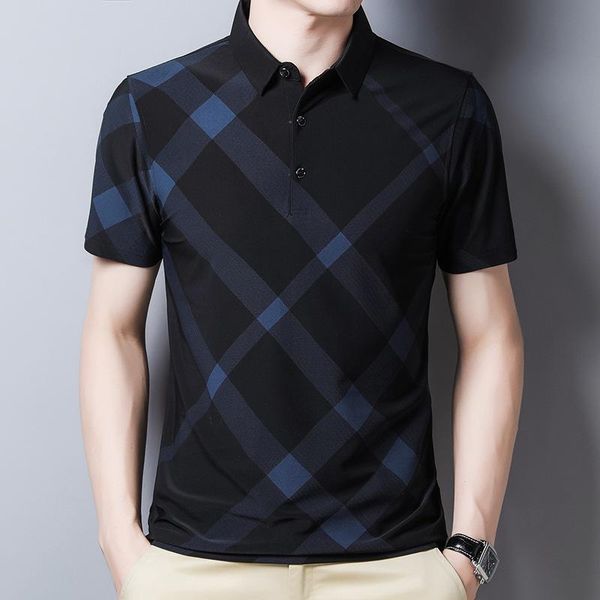 men's polos summer short-sleeved t-shirt stripes casual simple loose shirt lapel wear men, White;black
men's polos summer short-sleeved t-shirt stripes casual simple loose shirt lapel wear men, White;black
