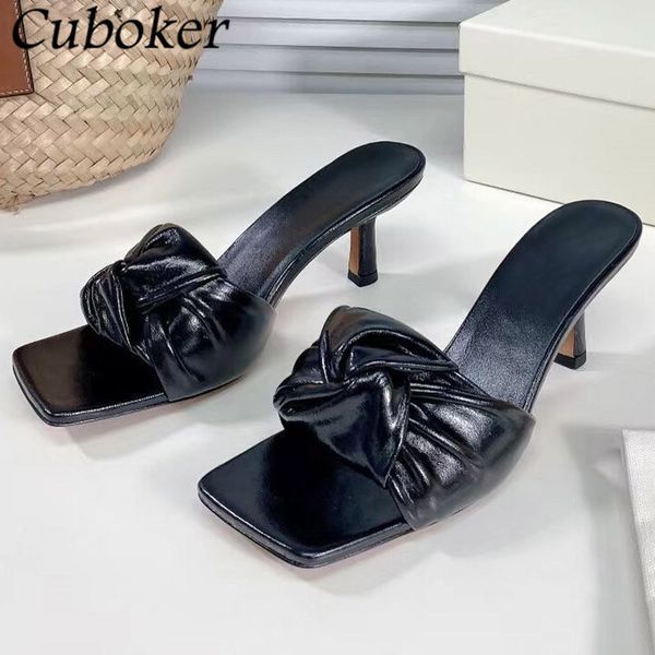 official website 70% off outlet brand designer square toe heel leather slides female fold and knot slip on mules summer slippers for women s, Black
official website 70% off outlet brand designer square toe heel leather slides female fold and knot slip on mules summer slippers for women s, Black