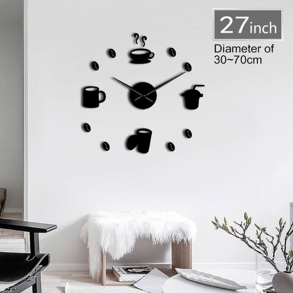 wall clocks frameless coffee time 3d diy art clock classic bean mute acrylic mirror sticker cafes shop decor watch
wall clocks frameless coffee time 3d diy art clock classic bean mute acrylic mirror sticker cafes shop decor watch