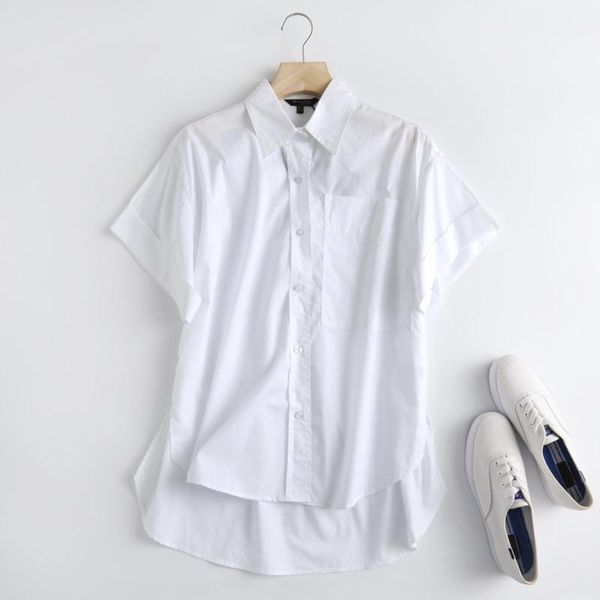 women's polos summer pure white shirt office ladies short front and back long irregular
women's polos summer pure white shirt office ladies short front and back long irregular