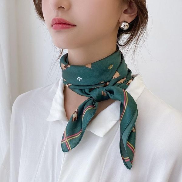scarves 70*70cm ins style silk scarf women spring summer fashion animal cartoon print small square hairband ribbon, Blue;gray
scarves 70*70cm ins style silk scarf women spring summer fashion animal cartoon print small square hairband ribbon, Blue;gray