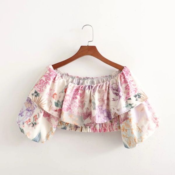 summer women floral print cascading ruffle short blouse female lantern sleeve shirt casual lady loose crop blusas s8966 210430, White
summer women floral print cascading ruffle short blouse female lantern sleeve shirt casual lady loose crop blusas s8966 210430, White