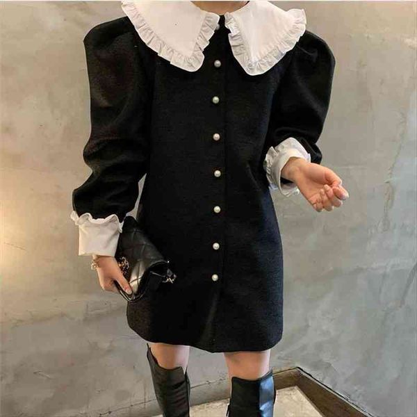 chic casual sweet patchwork women dress peter pan collar long sleeve mini a line robe female fashion tide sukienka, Black;gray
chic casual sweet patchwork women dress peter pan collar long sleeve mini a line robe female fashion tide sukienka, Black;gray