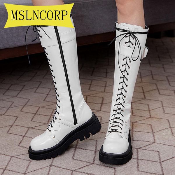 boots plus size 34-43 fashion women cross strap leather autumn winter knee high ladies thick sole platform punk long, Black
boots plus size 34-43 fashion women cross strap leather autumn winter knee high ladies thick sole platform punk long, Black