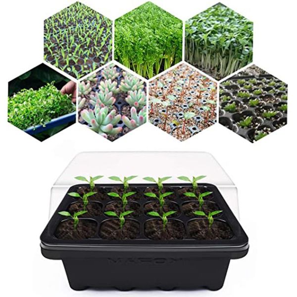 3/6pcs 12 holes plant seed grow box plastic propagator growing trays with lids for garden nursery vegetable fruit planting planters & pots
3/6pcs 12 holes plant seed grow box plastic propagator growing trays with lids for garden nursery vegetable fruit planting planters & pots