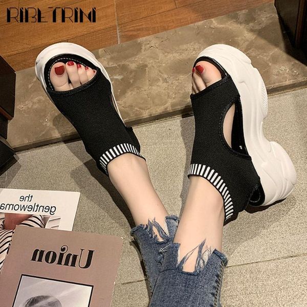 dress shoes ribetrini slip-on mixed-color classic brand high platform women sandals wedges summer, Black
dress shoes ribetrini slip-on mixed-color classic brand high platform women sandals wedges summer, Black