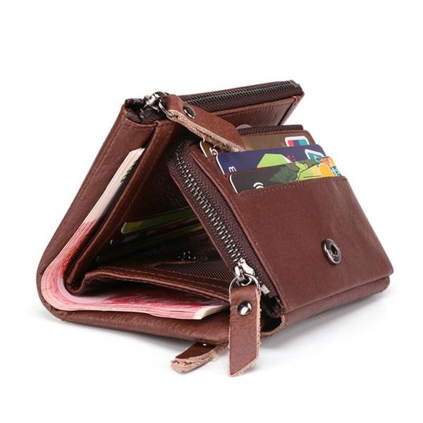wallets men's wallet rfid anti-theft multi-card genuine leather casual fashion buckle clutch bag, Red;black
wallets men's wallet rfid anti-theft multi-card genuine leather casual fashion buckle clutch bag, Red;black