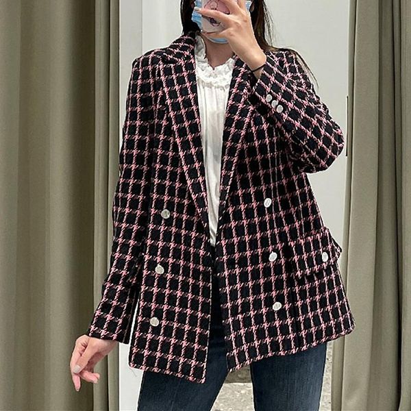 women's suits & blazers winter 2201 office ladies blazer vintage houndstooth french brand elegant warm jacket, White;black
women's suits & blazers winter 2201 office ladies blazer vintage houndstooth french brand elegant warm jacket, White;black