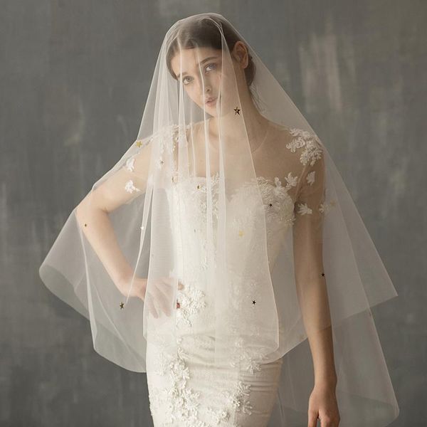 bridal veils slbridal two-layers stars wedding fingertip with combs wear accessories for bride mariage women, Black
bridal veils slbridal two-layers stars wedding fingertip with combs wear accessories for bride mariage women, Black