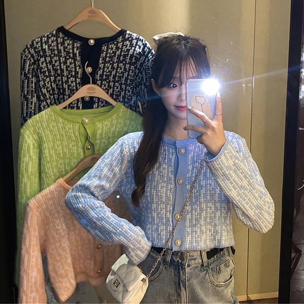 women's knits & tees cardigan spring 2021 temperament thin fashion retro short loose knit long sleeve jacket female student, White
women's knits & tees cardigan spring 2021 temperament thin fashion retro short loose knit long sleeve jacket female student, White