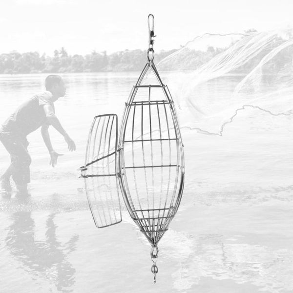 fishing accessories stainless steel olive shape bait cage lure trap basket feeder holder tackle (silver, size)
fishing accessories stainless steel olive shape bait cage lure trap basket feeder holder tackle (silver, size)