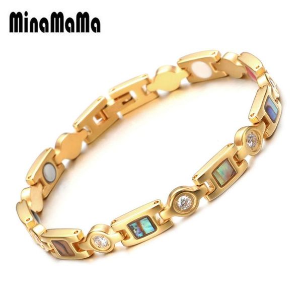 link, chain stainless steel shell design zircon germanium magnetic bracelet for woman men energy bracelets heaith jewelry gift, Black
link, chain stainless steel shell design zircon germanium magnetic bracelet for woman men energy bracelets heaith jewelry gift, Black