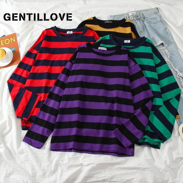 women's t-shirt gentillove 2021 women spring autumn harajuku striped slim streetwear loose fit long sleeve casual basic korean, White
women's t-shirt gentillove 2021 women spring autumn harajuku striped slim streetwear loose fit long sleeve casual basic korean, White