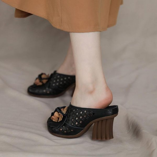 slippers women shoes leather high heels summer mules ladies flower genuine handmade black brand
slippers women shoes leather high heels summer mules ladies flower genuine handmade black brand