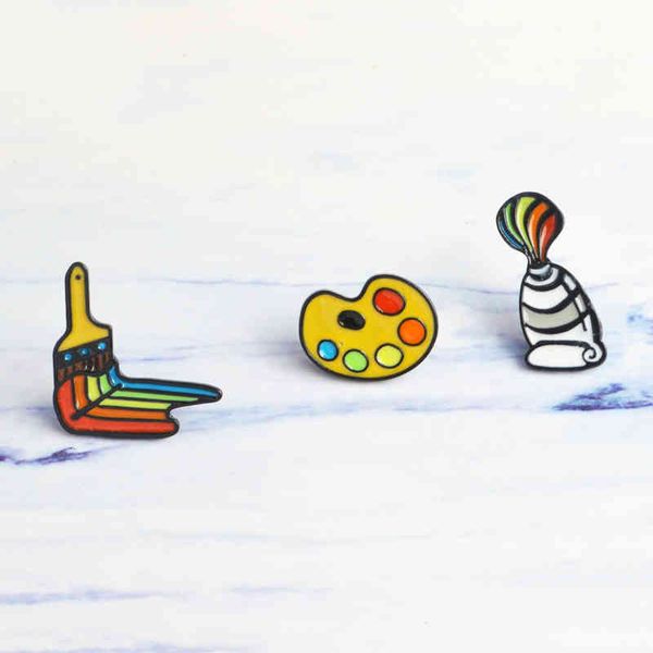 3pcs/set painting tools enamel pins paint pigment palette brush brooch shirt coat lapel pin buckle badge gifts for friends kids, Gray
3pcs/set painting tools enamel pins paint pigment palette brush brooch shirt coat lapel pin buckle badge gifts for friends kids, Gray