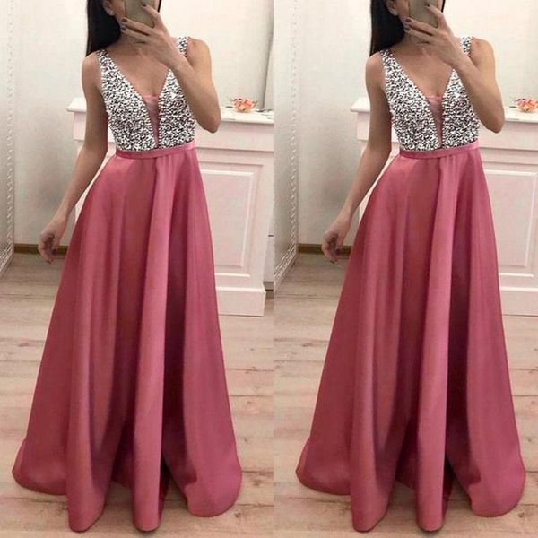 casual dresses 2021 fashion backless pink robe dress elegant v-neck sequins patchwork summer women's evening long, Black;gray
casual dresses 2021 fashion backless pink robe dress elegant v-neck sequins patchwork summer women's evening long, Black;gray