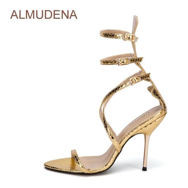 women chic style gold snakeskin high heel sandal cross strap dress shoes triple buckle cut wedding sandals, Black
women chic style gold snakeskin high heel sandal cross strap dress shoes triple buckle cut wedding sandals, Black