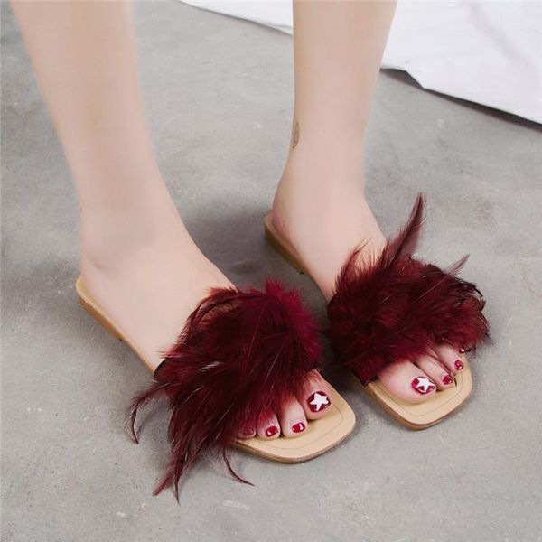 slippers 2021 summer shoes woman sandals colorful feather low heels fur peep toe lady casual slides slipper big size #40, Black
slippers 2021 summer shoes woman sandals colorful feather low heels fur peep toe lady casual slides slipper big size #40, Black