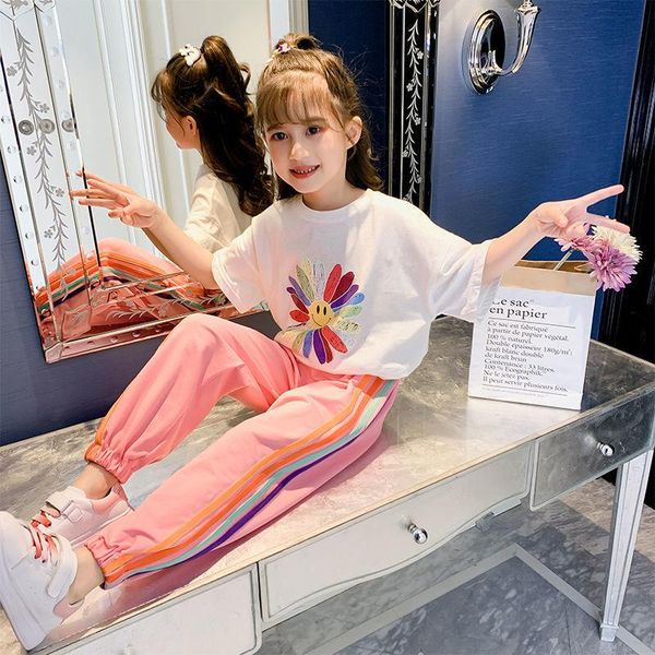 clothing sets girl's summer casual suits children's cotton flower print and striped cropped trousers kids cozy lovely, White
clothing sets girl's summer casual suits children's cotton flower print and striped cropped trousers kids cozy lovely, White