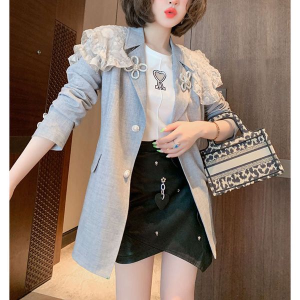 fashion age reduction stitching ruffle edge bright diamond flower single breasted suit coat for women in autumn, Black;brown
fashion age reduction stitching ruffle edge bright diamond flower single breasted suit coat for women in autumn, Black;brown