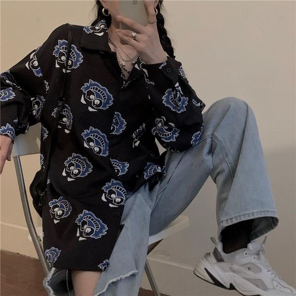 women's blouses & shirts print loose shirt female korean harajuku cute ulzzang japanese kawaii ladies vintage clothes for women, White
women's blouses & shirts print loose shirt female korean harajuku cute ulzzang japanese kawaii ladies vintage clothes for women, White
