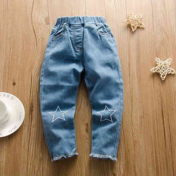 spring autumn star fashion girls' trousers and children's casual jeans, White
spring autumn star fashion girls' trousers and children's casual jeans, White