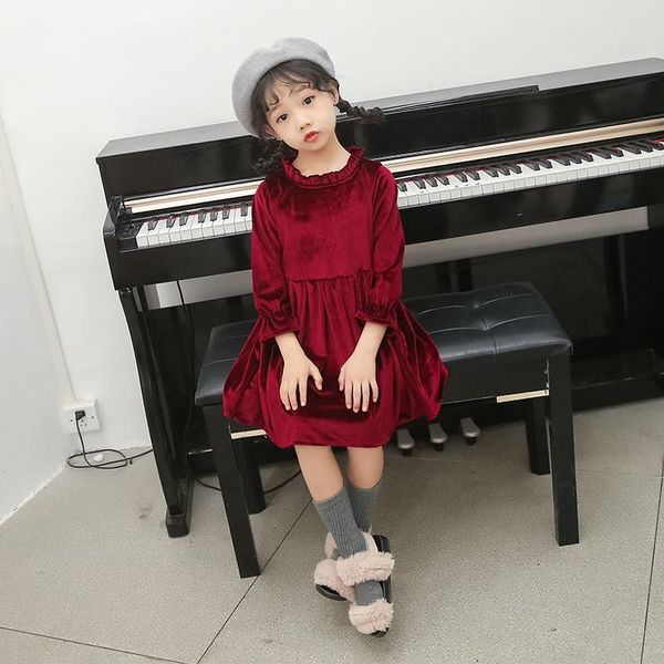 girl's dresses baby girls dress autumn golden velvet warm fashion long sleeve knee length kids casual sweet princess, Red;yellow
girl's dresses baby girls dress autumn golden velvet warm fashion long sleeve knee length kids casual sweet princess, Red;yellow