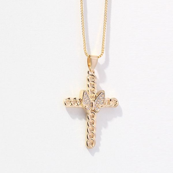 christian fashion cross pendant necklaces copper micro-inlaid zircon single layer clavicle chain retro temperament design personality neckla, Silver
christian fashion cross pendant necklaces copper micro-inlaid zircon single layer clavicle chain retro temperament design personality neckla, Silver