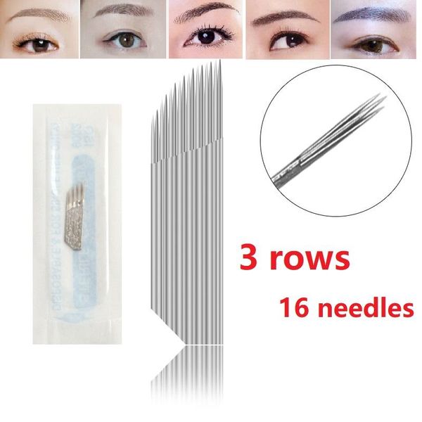 tattoo needles 50pcs microblading 3 rows 16 permanent makeup brow blade line pin needle for 3d embroidery manual pen
tattoo needles 50pcs microblading 3 rows 16 permanent makeup brow blade line pin needle for 3d embroidery manual pen