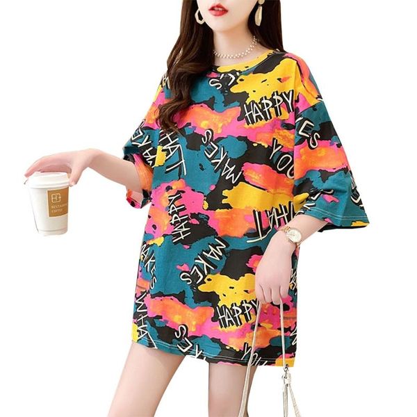 women's t-shirt women girls summer short sleeves female printing shirts round neckline casual loose, White
women's t-shirt women girls summer short sleeves female printing shirts round neckline casual loose, White
