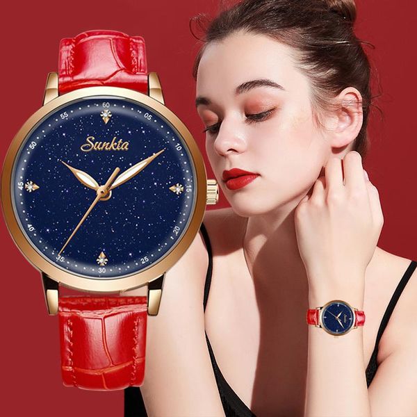 wristwatches sunkta fashion women watches quartz clock simple elegant watch casual red leather female relogio, Slivery;brown
wristwatches sunkta fashion women watches quartz clock simple elegant watch casual red leather female relogio, Slivery;brown