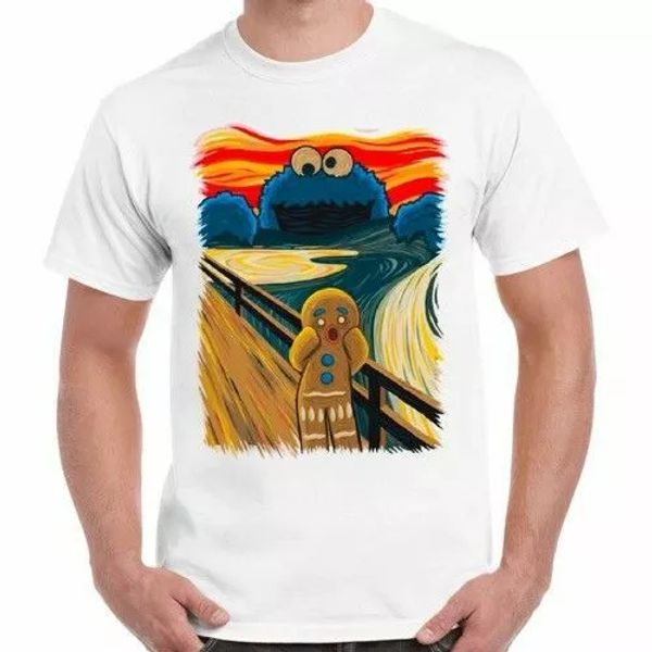 Cookie Monster T-Shirt Gingerbread Man The Scream Cool Funny Gift Retro Tee gift, White;black
Cookie Monster T-Shirt Gingerbread Man The Scream Cool Funny Gift Retro Tee gift, White;black