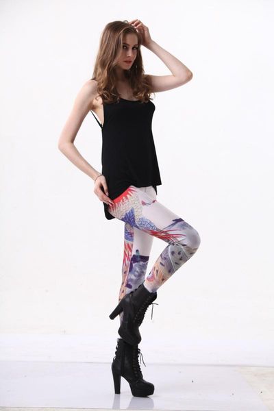 women's leggings fashion women phoenix painting print slim fit thin elastic polyester party pants casual trousers drop, Black
women's leggings fashion women phoenix painting print slim fit thin elastic polyester party pants casual trousers drop, Black