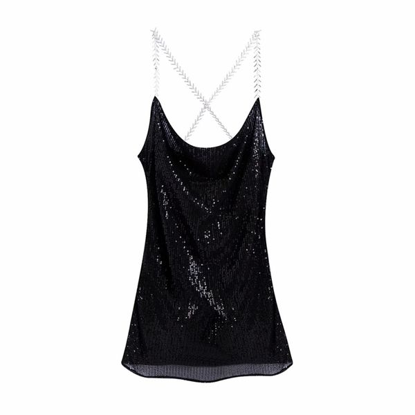 women summer mini dress sleeveless spaghetti strap v-neck beading female elegant party dresses clothes vestidos 210513, Black;gray
women summer mini dress sleeveless spaghetti strap v-neck beading female elegant party dresses clothes vestidos 210513, Black;gray