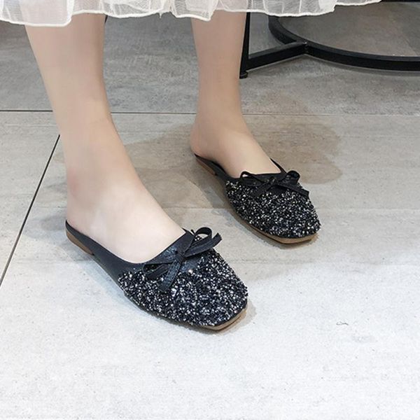 slippers fashion 2021 summer women's solid color trend sequin bow square head flat d2#2, Black
slippers fashion 2021 summer women's solid color trend sequin bow square head flat d2#2, Black