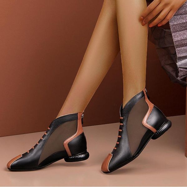 sandals mesh boots women's shoes ankle summer square heels back zipper mixed colors breathable soft female cool, Black
sandals mesh boots women's shoes ankle summer square heels back zipper mixed colors breathable soft female cool, Black