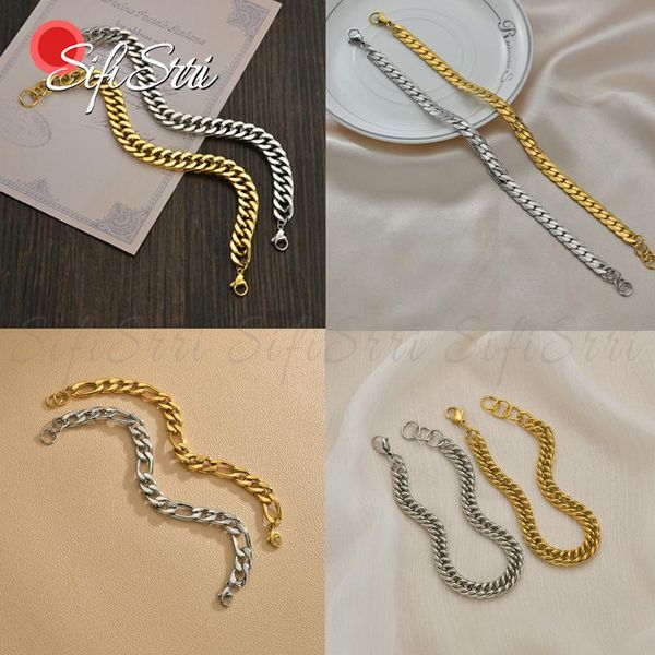 link, chain sifisrri 2021 punk curb cuban charm bracelets set mens simple stainless steel adjustable bangles jewelry gift wholesale, Black
link, chain sifisrri 2021 punk curb cuban charm bracelets set mens simple stainless steel adjustable bangles jewelry gift wholesale, Black