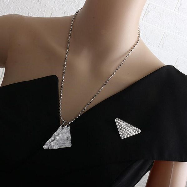 2022 long letter necklace niche triangle brooch earring set accessories fast delivery, Silver
2022 long letter necklace niche triangle brooch earring set accessories fast delivery, Silver