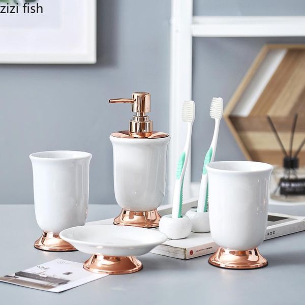 bath accessory set ceramic bathroom washing tools bottle mouthwash cup soap toothbrush holder kitchen household articles
bath accessory set ceramic bathroom washing tools bottle mouthwash cup soap toothbrush holder kitchen household articles