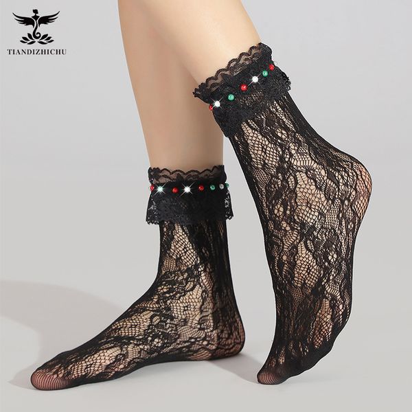 pearl decorative hollowed out lace breathable medium tube fishing net socks thin solid color, Black;white
pearl decorative hollowed out lace breathable medium tube fishing net socks thin solid color, Black;white