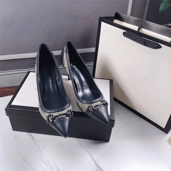high-heeled shoes with rivets and color, thin heels in denim pointed toes low for women dress, Black
high-heeled shoes with rivets and color, thin heels in denim pointed toes low for women dress, Black
